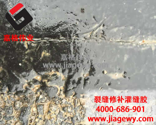 瀝青貼縫帶施工一個(ge) 月後,路麵細微裂縫,裂縫愈合,瀝青貼縫帶